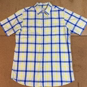 NWOT COTTONWORLD Vintage Wash Plaid S/S Summer Shirt - Lrg